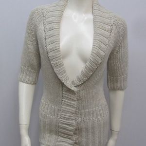 Theory grey cable knit sweater cardigan